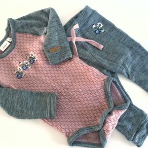 NAME IT Merino Wool Baby Girl Outfit